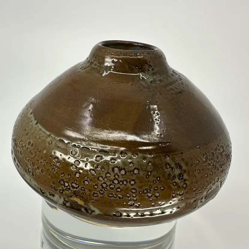 Small Glazed Pottery Bud Vase