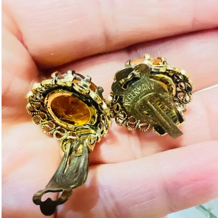 West Germany Clip On Earrings