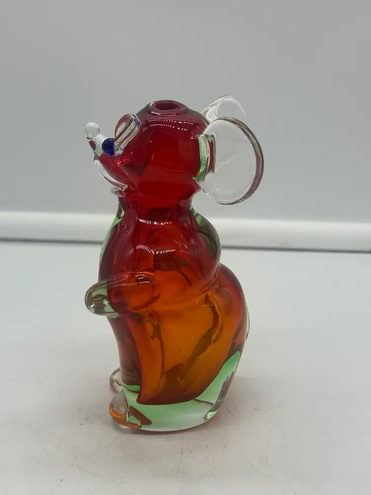 Vintage Art Glass Mouse Bottle Decanter