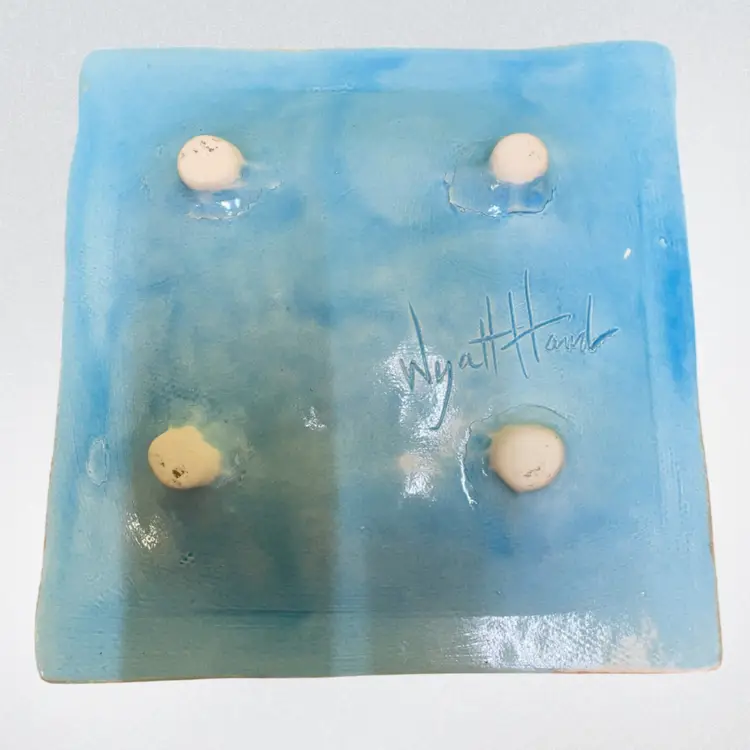 Handmade Ceramic Dish Made In Maui Artist Signed Wyatt Hand