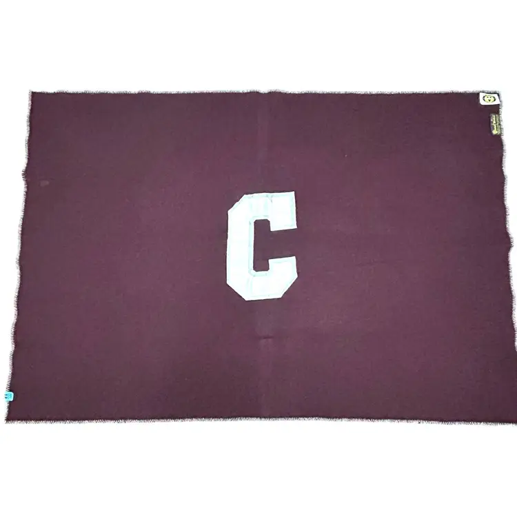 Vintage Pearce Woolrich Wool Blanket Stadium Camp Throw Varsity Maroon Carolina