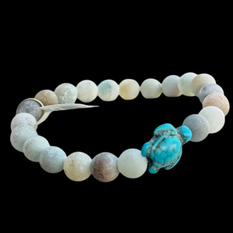 Turquoise Quartz Turtle Stretch Journey Bracelet