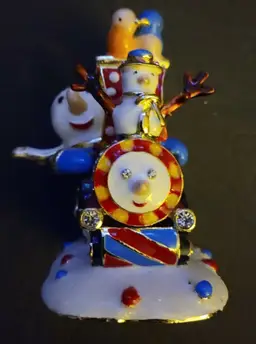 Snowman Christmas Trinket Box Crystals