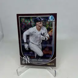 2025 Bowman Mega Box Aaron Judge Chrome Burgundy Mojo Refractor 186/275 New York Yankees