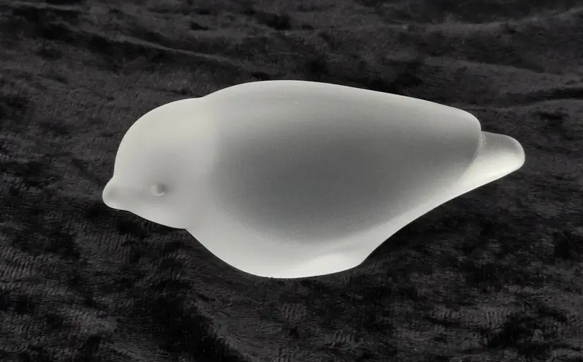 Sevres Frosted Crystal Sparrow Figurine Unmarked