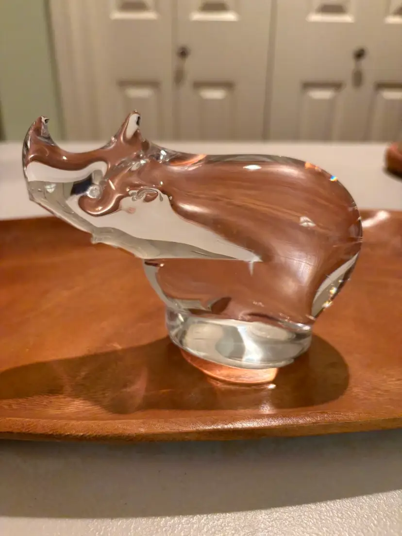 Leaded Crystal Glass Rhinoceros