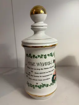 Stitzel Weller Old Fitzgerald Blarney Bottle Irish Ballad Porcelain Decanter MCM