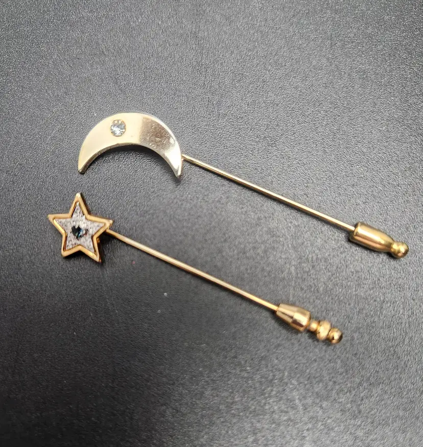 Celestial Star and Moon Stick Pins