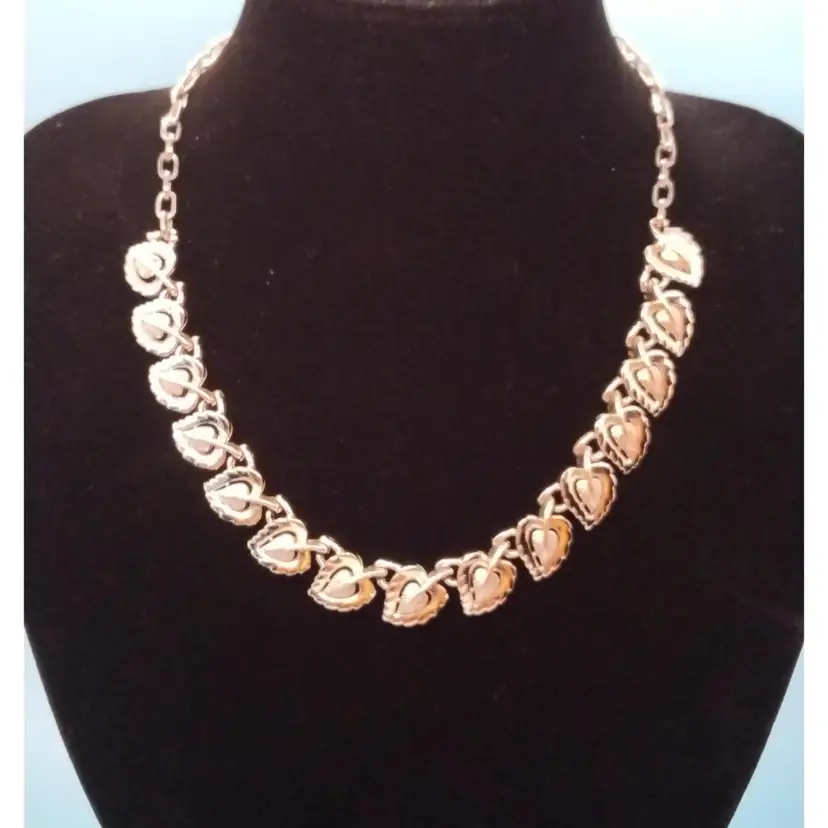 Vintage Silver-Tone Leaf Motif Necklace, By CORO