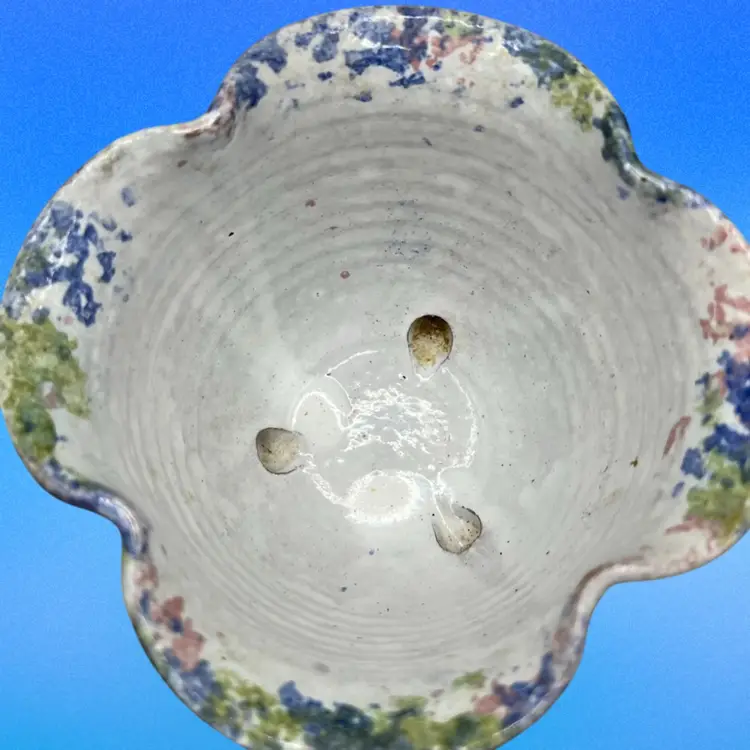 Cole Pottery Planter With Attached Underplate Sanford NC Signed 4”