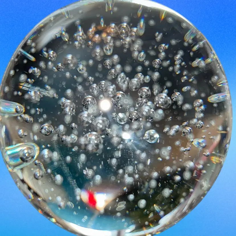 Smaller Clear Glass Bubbles Paperweight