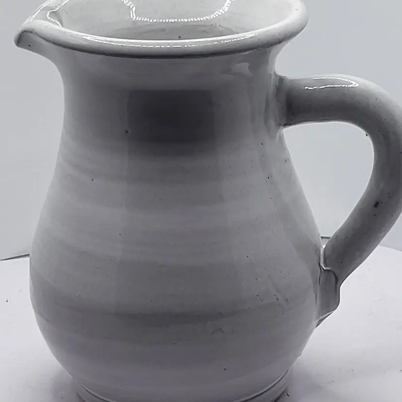 White Glazed Artesian Terracotta Pitcher 6" Decor