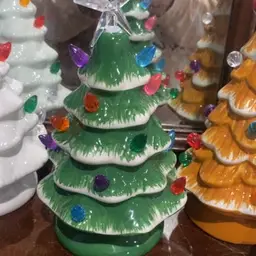 green ceramic light up tree