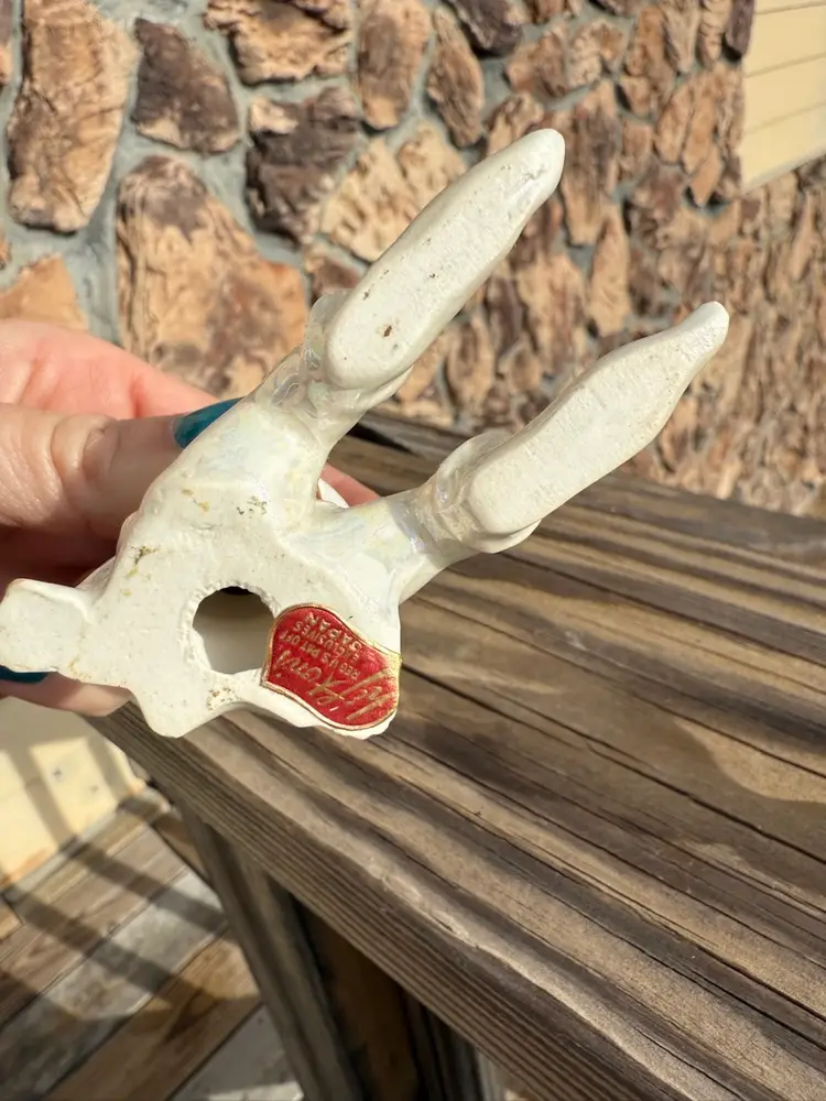 MidCentury Lefton Iridescent Pixie Elf  White Lustreware