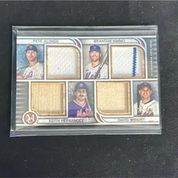 2023 Topps Museum Collection Quad Relic Alonso, Nimmo, Hernandez, Wright - Mets