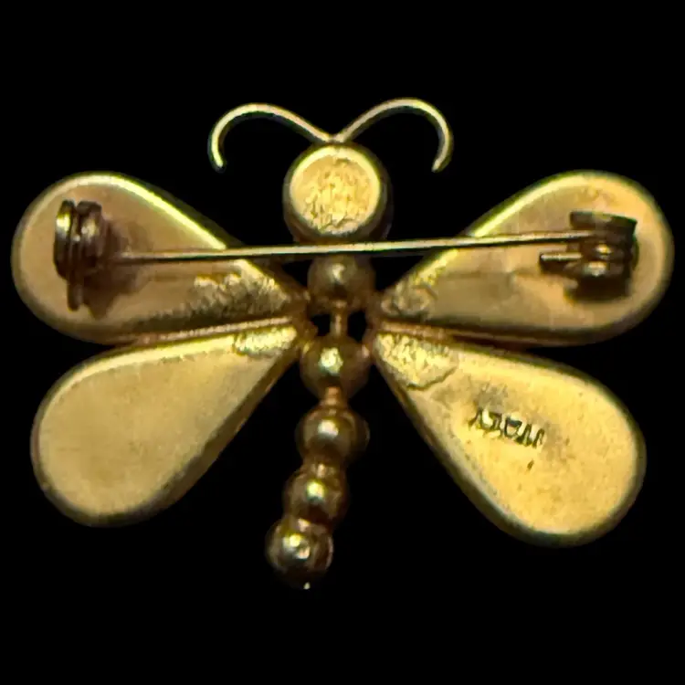 Micro Mosaic Butterfly Brooch 1.5”