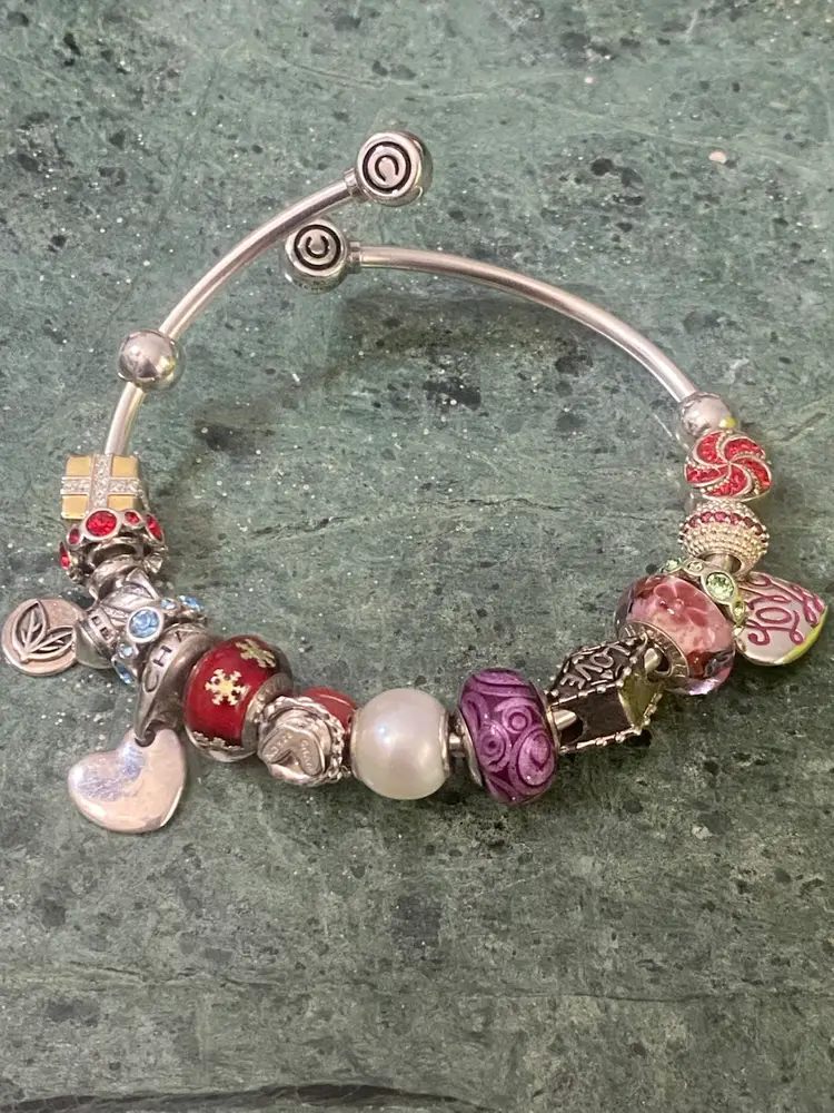 108. Sterling Silver (59g) Chamilia Charm Bracelet with Box