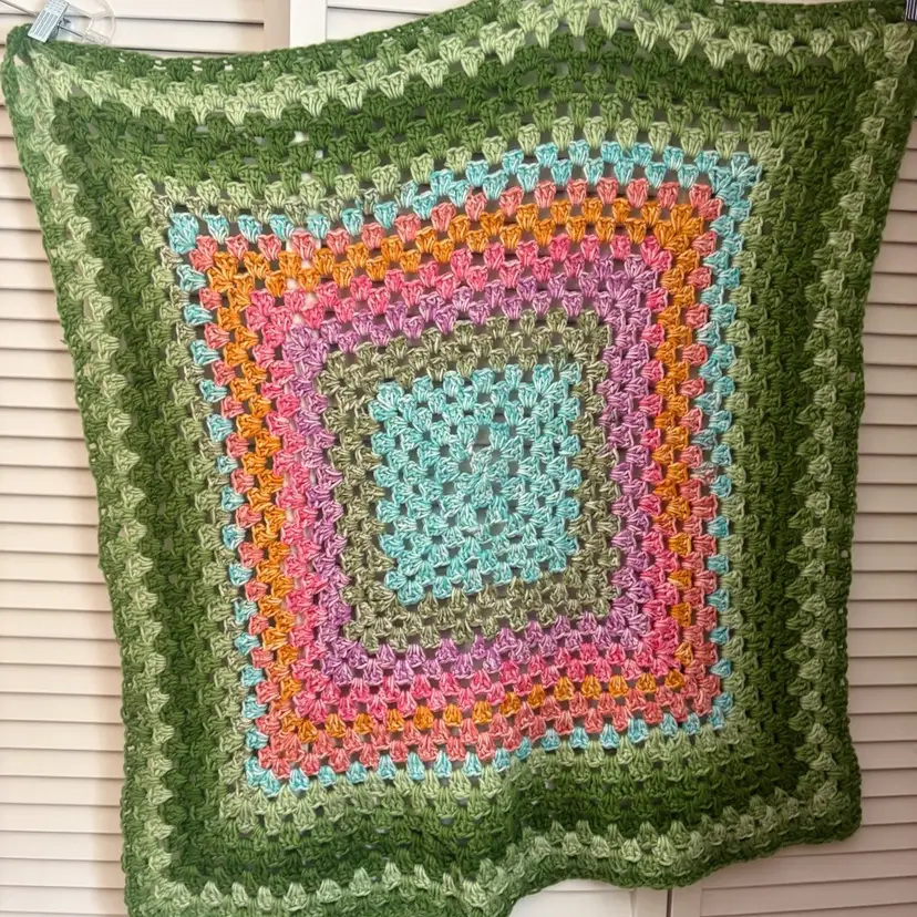 Pink And Green Afghan