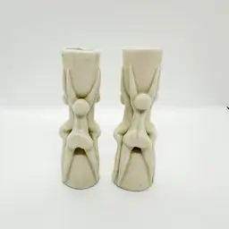 RARE Handmade Porcelain Naked Butts Candle Stick Holders Feminist Witchy 70s