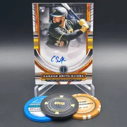 Canaan Smith-Njigba Rookie Auto 2023 Topps Tribute Baseball Tribute Autographs Orange Parallel Numbered 22/25 Card #TA-CSN - Pittsburgh Pirates