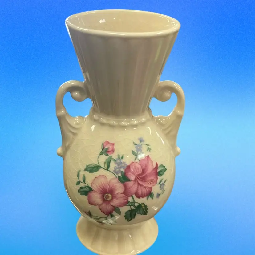 Vintage Royal Copley 2 Handled Vase
