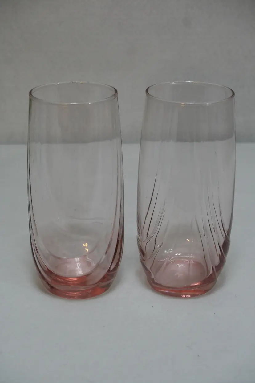 VTG Lenox Pale Pastel Pink 6" Water Tea Glasses Tumblers Swag Pattern set of 2