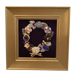 Framed Wreath Made With Jewelry