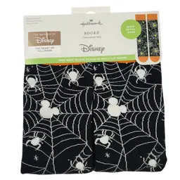 Hallmark Disney Glow-In-The-Dark Halloween Socks W/ Spider Web & Mickey Mouse