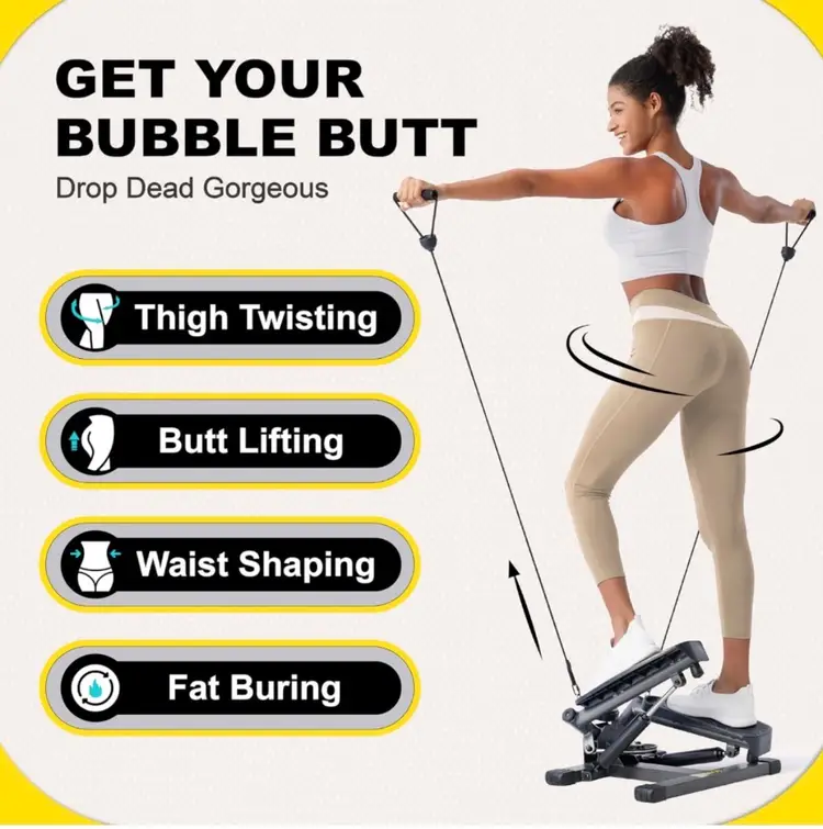Zivvy Twist Stepper with Resistance Bands Exercise At Home Tight Buns