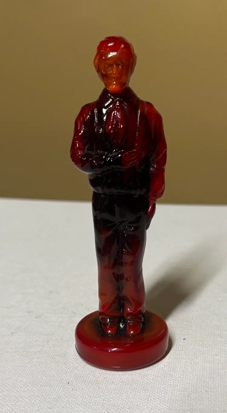 Degenhart Glass John Alden Ruby Red 5 1/4" Figurine with uranium cadmium glow