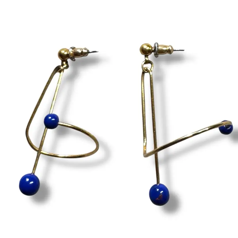 Gold Tone With Tiny Blue Balls