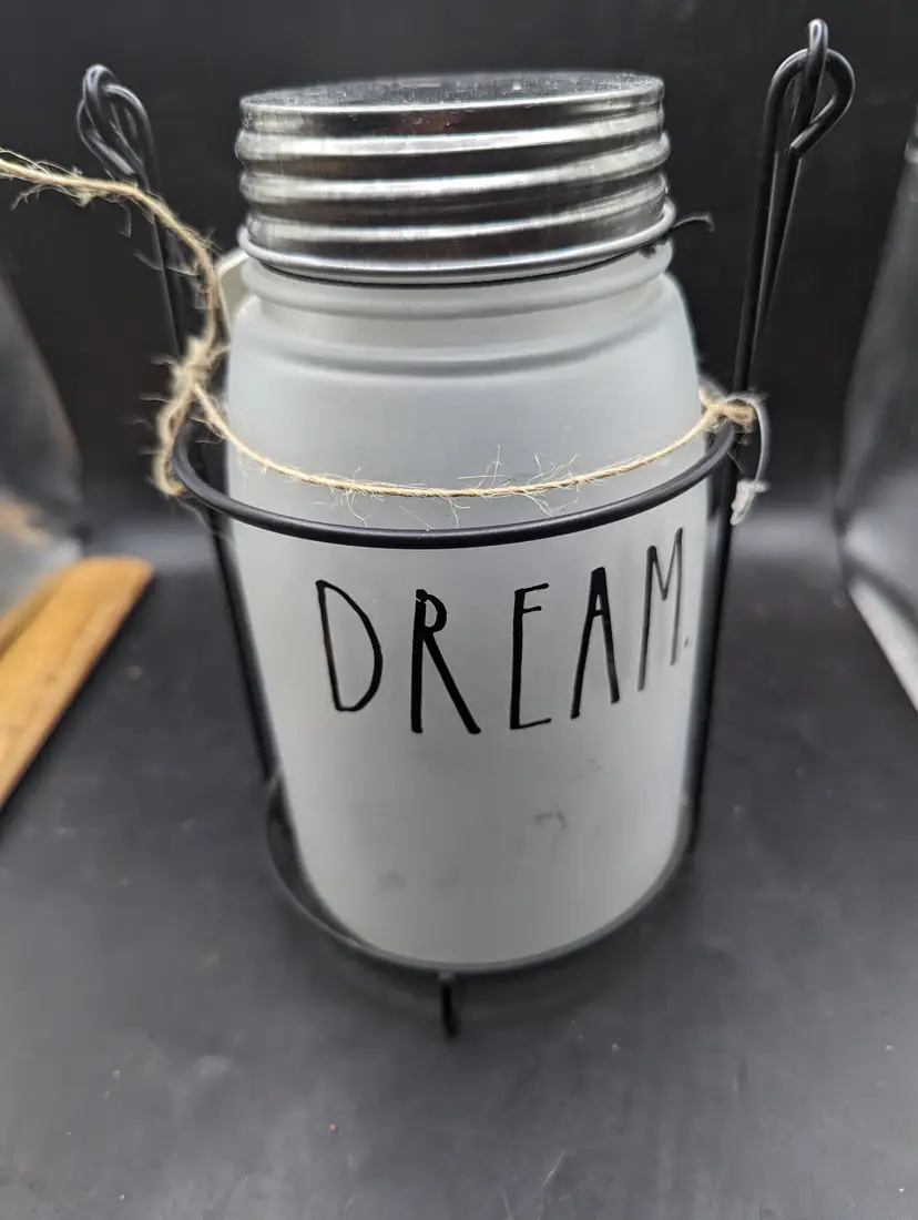 Rustic Rae Dunn Dream Candle Holder Jar New