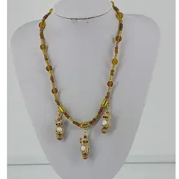 Handmade Lampwork Owl Beaded Necklace