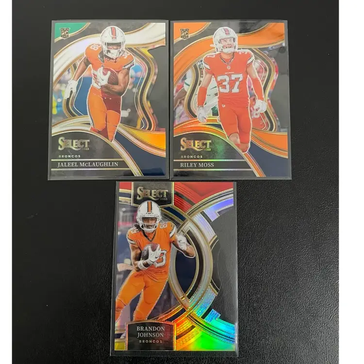 Riley Moss Select Die Cut RC Orange /399 + 2 Others - Denver Broncos