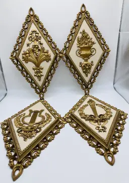 MCM 1971 Set Of 4 Homco Wall Plaques