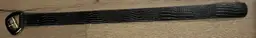 VTG Black Wide Shiny Croc-embossed Leather Belt With Slanted Buckle Large