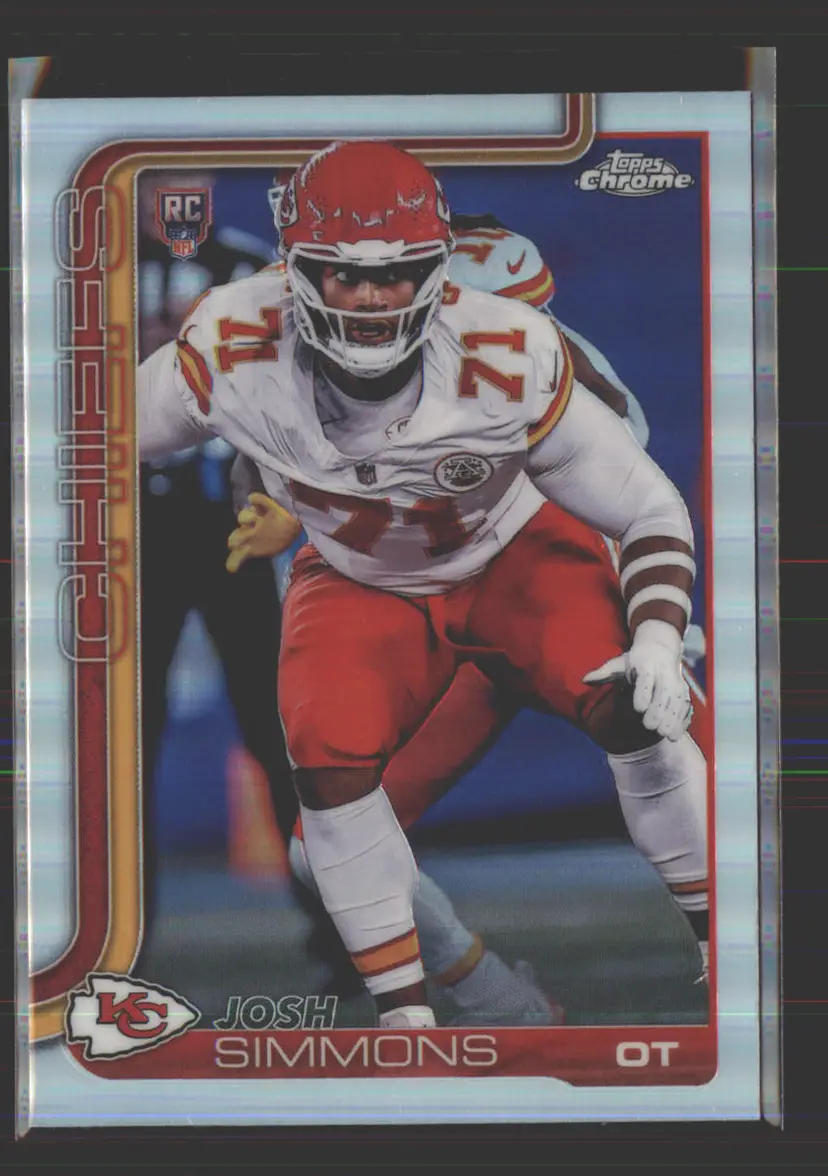 Josh Simmons 2025 Topps Chrome Refractor #304 - (142) - Kansas City Chiefs