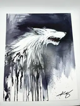 Game Of Thrones Wolf Art Print Signed By Kevin Eslinger