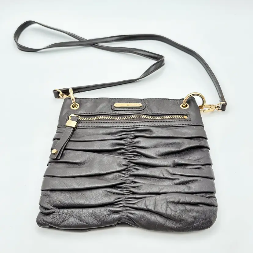 Etienne Aigner Chocolate Brown Leather Crossbody Purse Handbag 8" x 7.5" B25