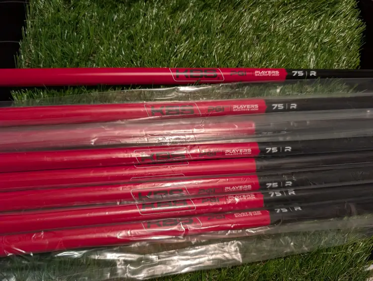 New Set of 8 KBS PGI PLAYERS GRAPHITE IRON GOLF SHAFT, 75 gram Reg Flex .370 TIP