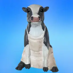 Cow Wearing Apron Sitting Ceramic