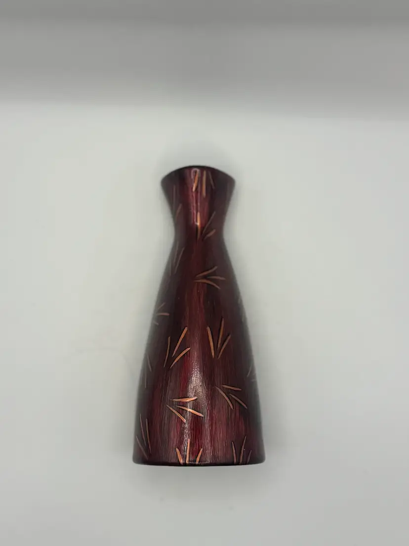 Small Ceramic Vase or Saki Bottle, Bronzed Glaze 6”