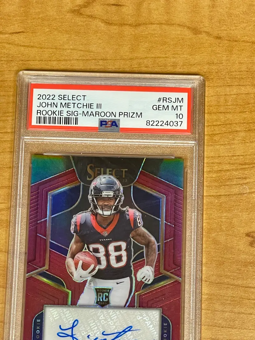 2022 Select John Metchie lll RC Sig MAROON PRIZM PSA 10 34/60