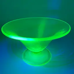 ** Peak Of The Week** EPIC Uranium Glass Footed Bowl