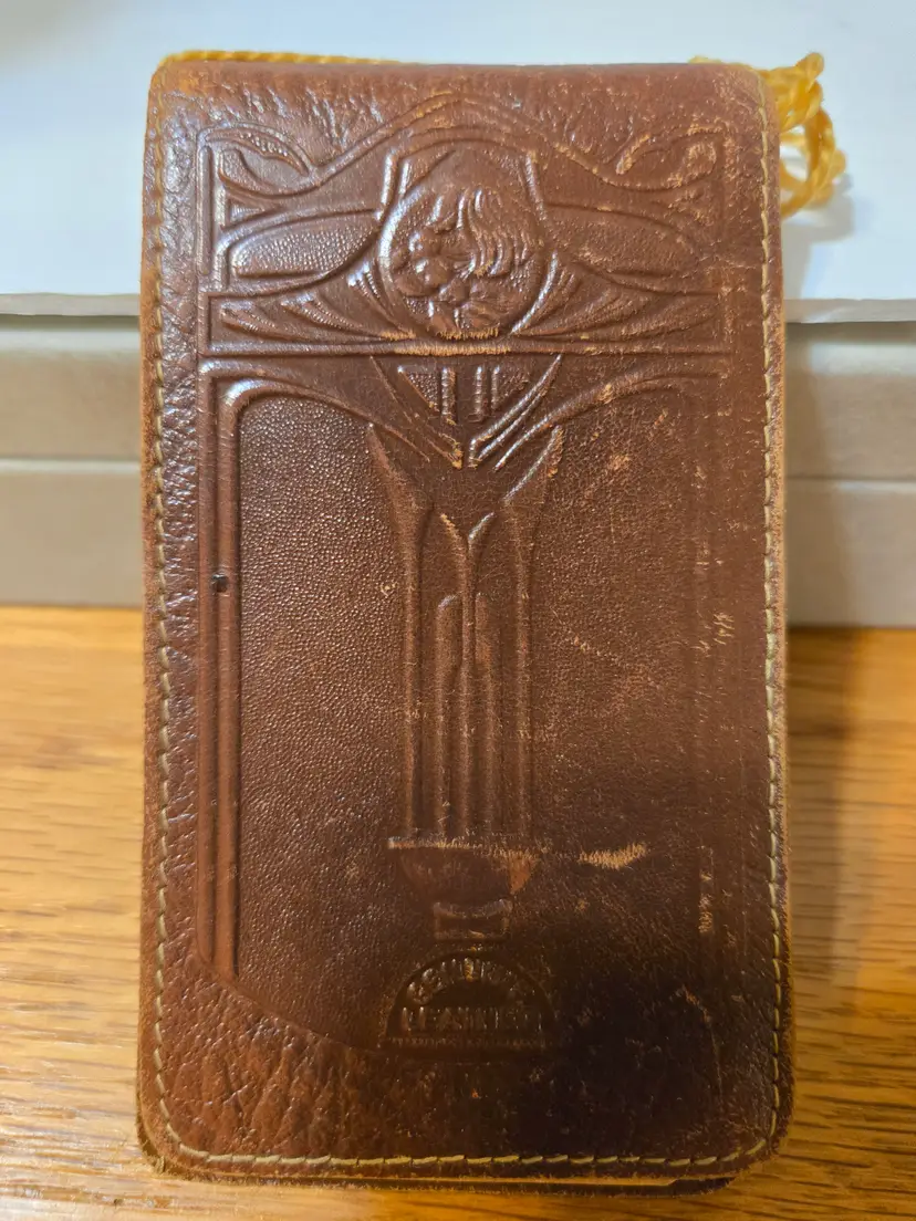 Vintage Amity Leather Cowhide Stamped Wallet Slim Bi- Fold Men Women Western