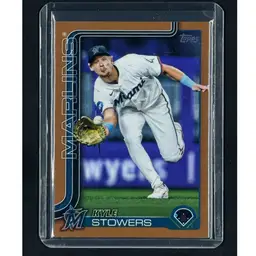 2025 Topps #399 SN #/2025 Kyle Stowers Gold Miami Marlins