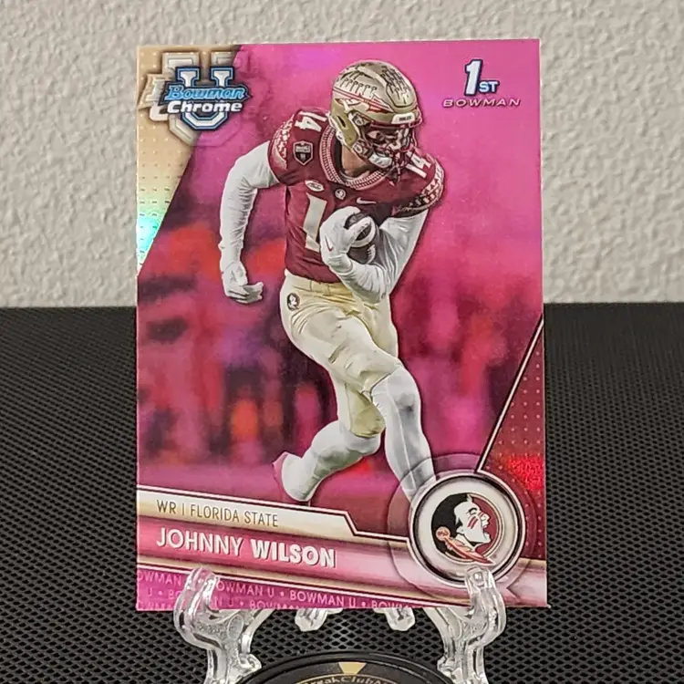 Johnny Wilson 2023 Bowman Chrome U 1st Bowman Pink Refractor - Florida State / Eagles