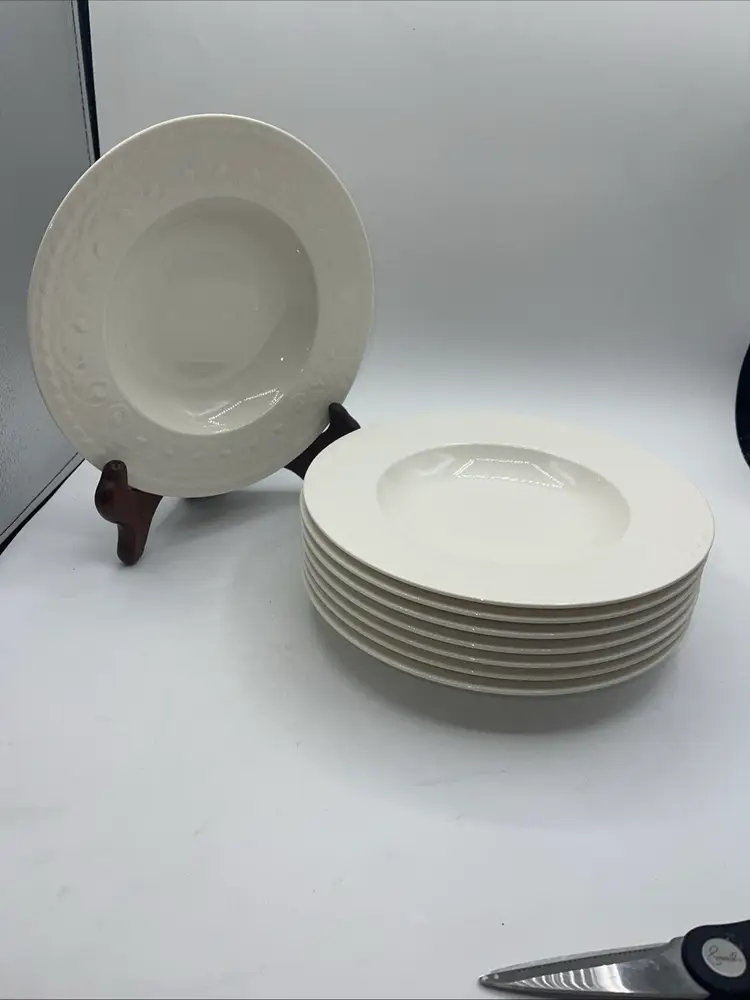 Villeroy & Boch Cellini Wide Rimmed Soup/ Pasta Bowls 9.5”  Set Of 8