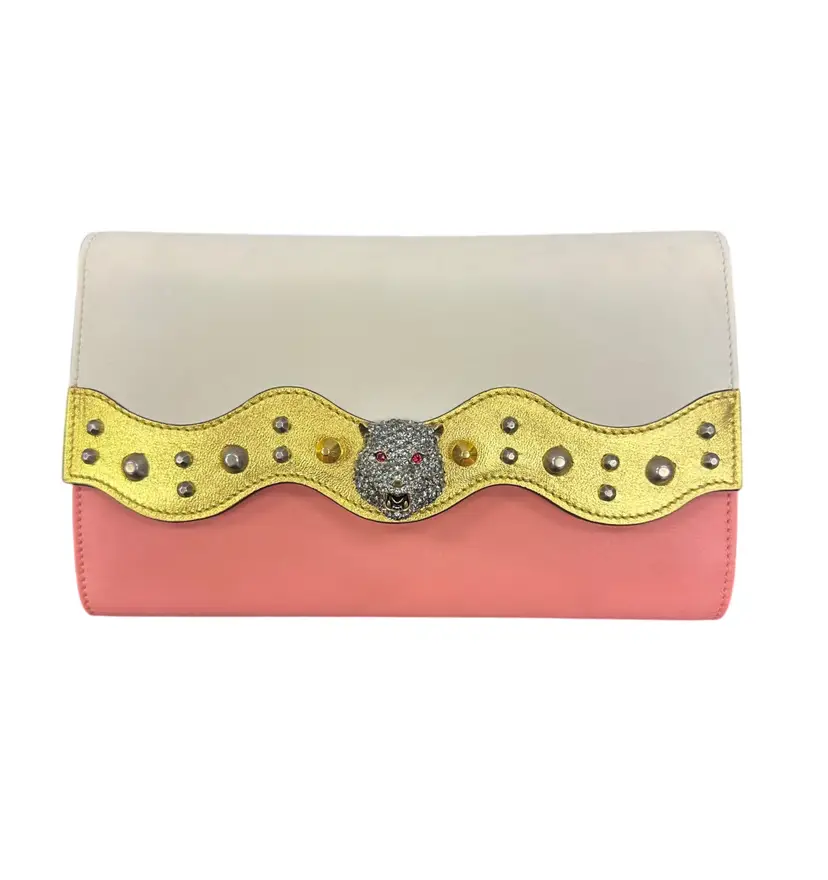 Gucci Animalier Broadway Tiger Head Clutch