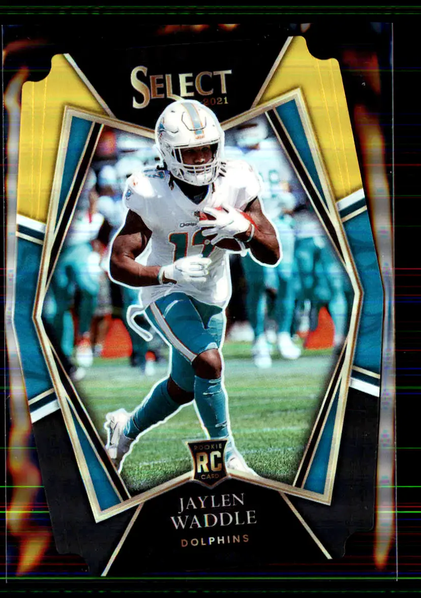 Jaylen Waddle 2021 Panini Select Black & Gold Prizm Die Cut #148 - Miami Dolphins - (147-9)